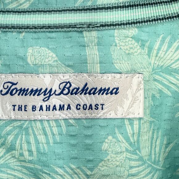 Tommy Bahama Mens Shirt S NWT Parrot Paradise Turquoise Short Sleeve Stretch - Picture 4 of 9